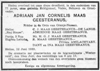 Overlijdensbericht A.J.C. MG (1939)